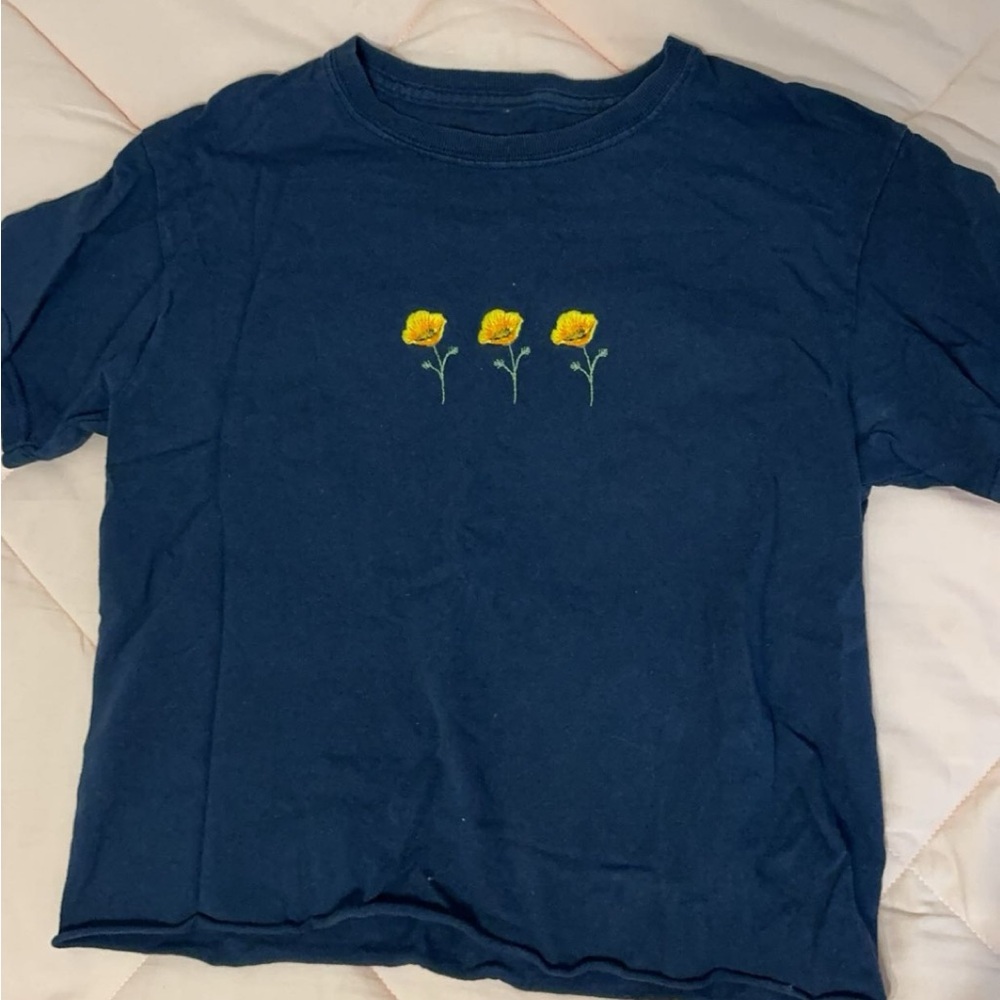 John Galt Navy Blue Flower T-Shirt